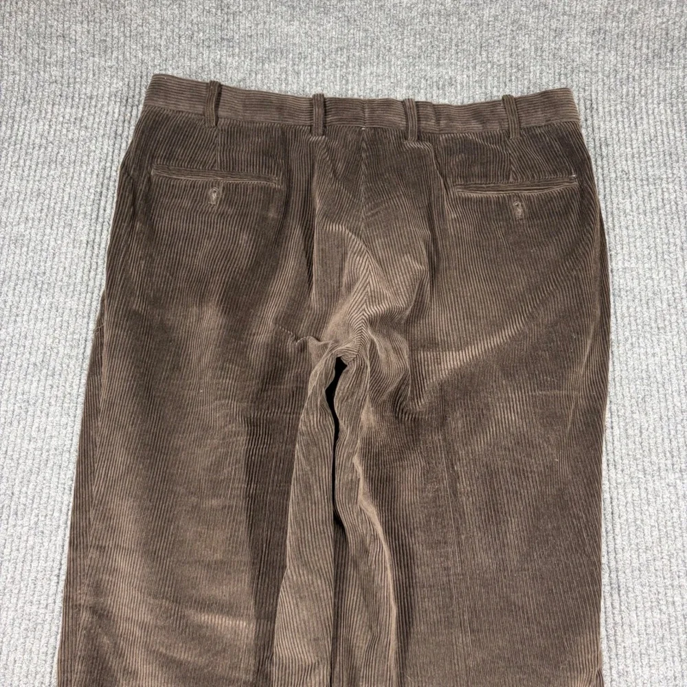 Lauren Ralph Lauren Pants Mens 38x29 Brown Corduroy Pleated Dress Cuffed Brown